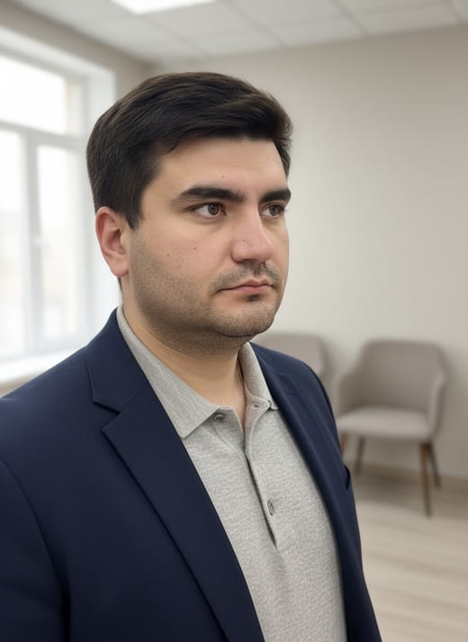 Комната интервью — стоя · крупный план