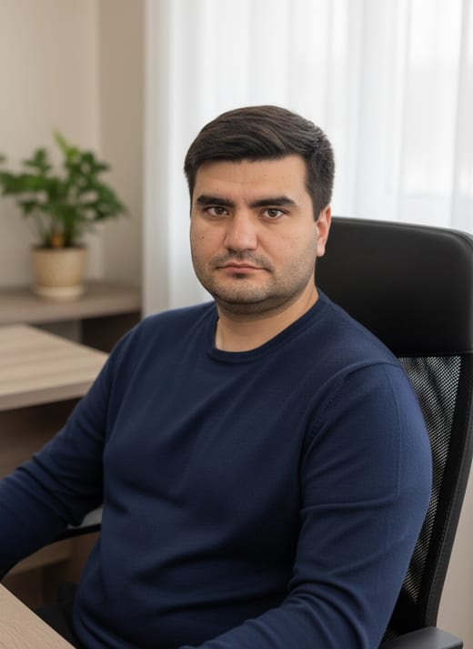 Домашний кабинет — сидя · крупный план