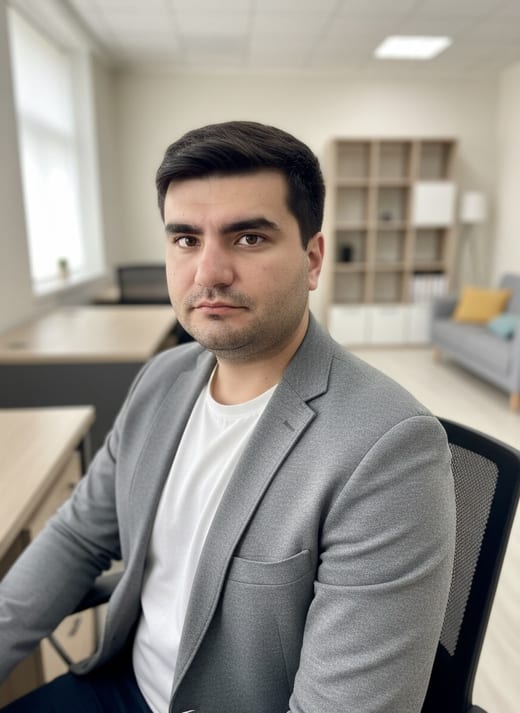 Креативный офис — сидя · крупный план
