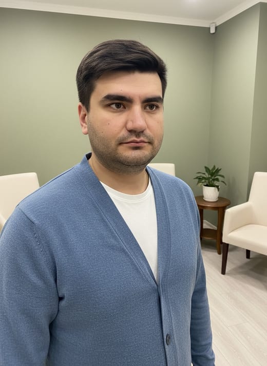 Кабинет — мягкий свет — стоя