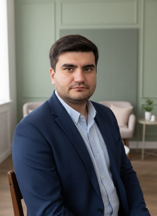 Кабинет — мягкий свет — сидя