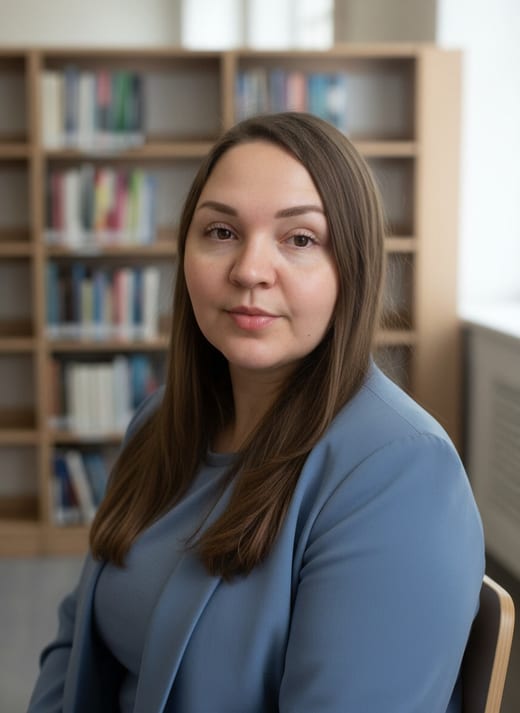 Библиотека — светлое дерево — сидя · крупный план